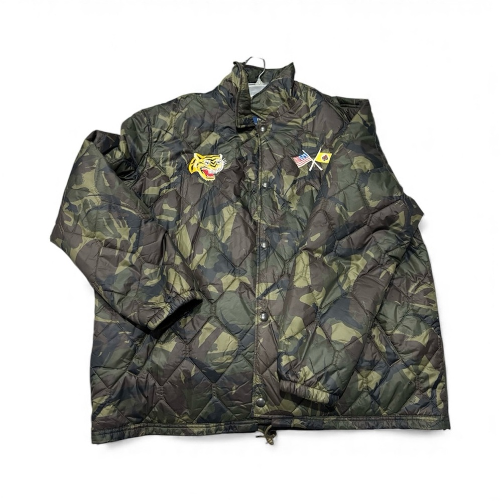 Polo Ralph Lauren Camouflage Nylon Quilted Jacket with Embroidered Patches